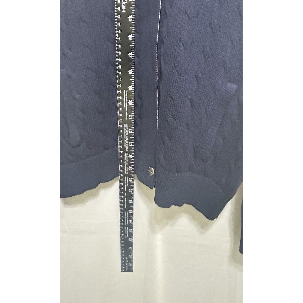 Ralph Lauren Active Mens XL Cotton Blue Cable Knit Full Zip Sweater Nautical - Picture 4 of 9